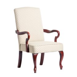 Delaney - Gooseneck Arm Chair Diamond Jacquard Fabric - Beige
