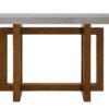 Keven - Faux Concrete Top Sofa Table - Walnut - Image 2