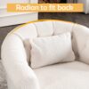 Swivel Chair With Ottoman, Modern Luxury Velvet Swivel Accent Chair, Comfy Round Armchair, Single Sofa Armchair With Lounge Seat For Bedroom / Office / Reading Spaces - Beige - Image 4