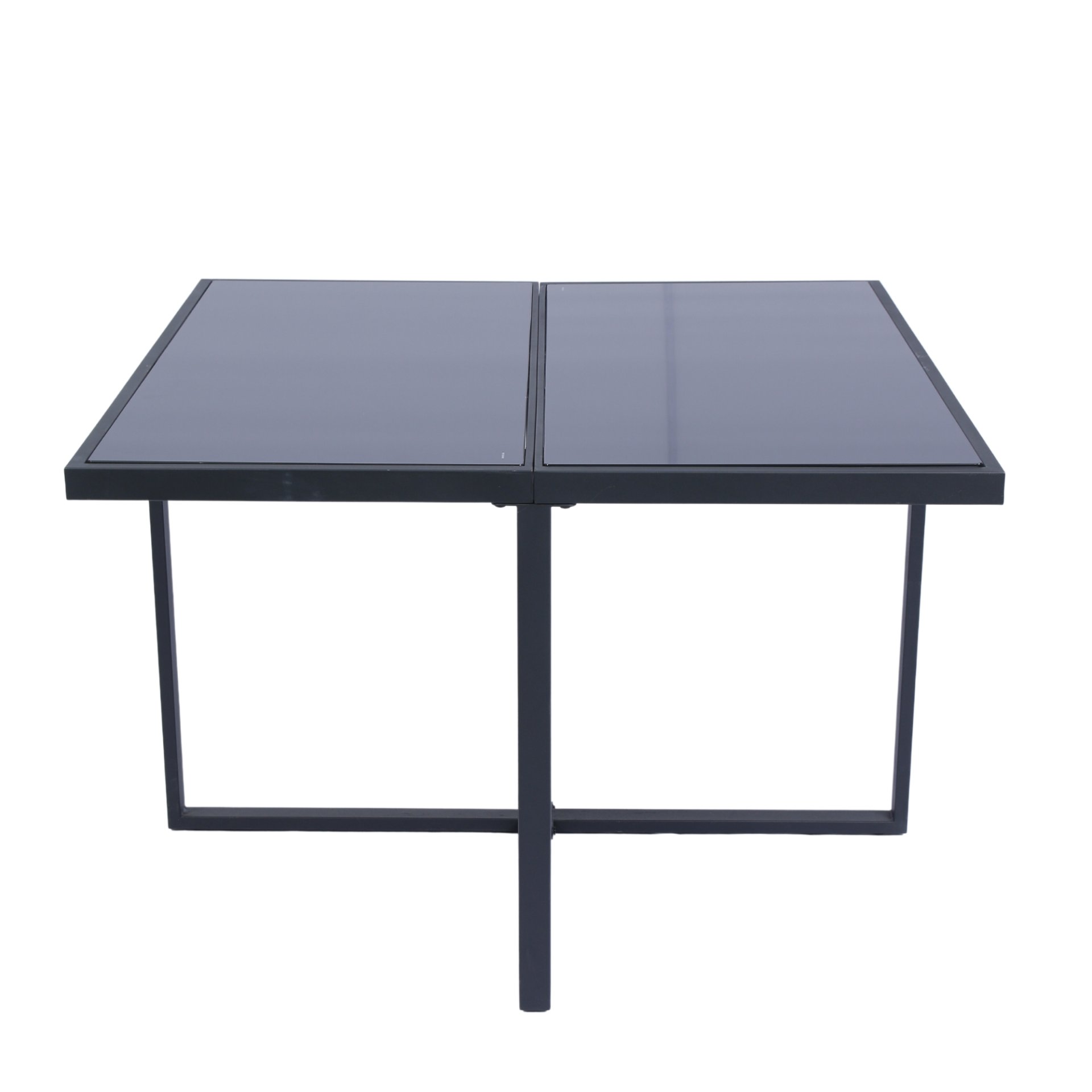 9 Pieces Patio Dining Sets Outdoor Space Saving Rattan Chairs With Glass Table Top Wicker And Cushion - Dark Gray - Image 8