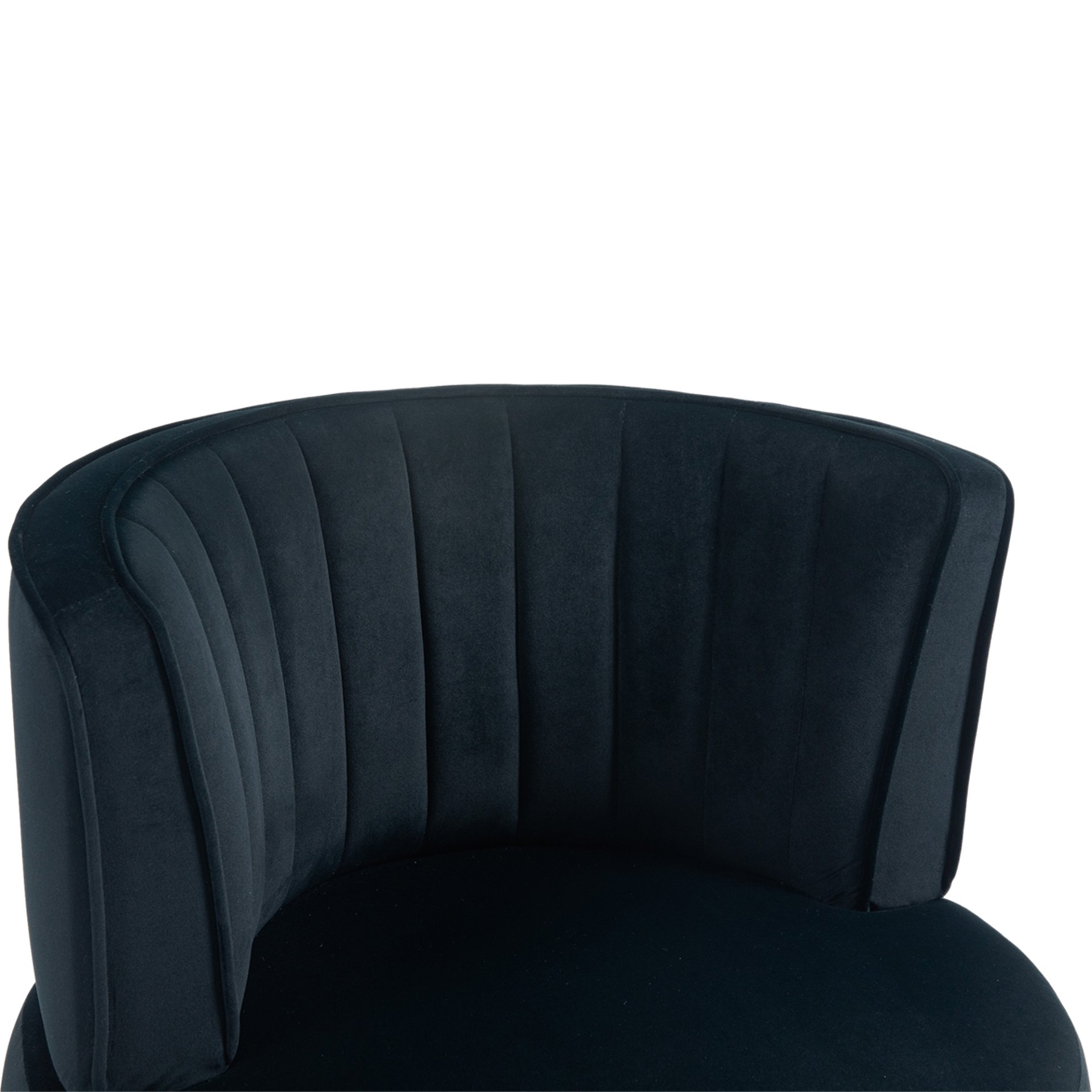 Coolmore - Swivel Barrel Chair, 360 Degree Round Armchair With Fluffy Velvet Upholstery For Living Room, Bedroom, Office - Black - Image 13