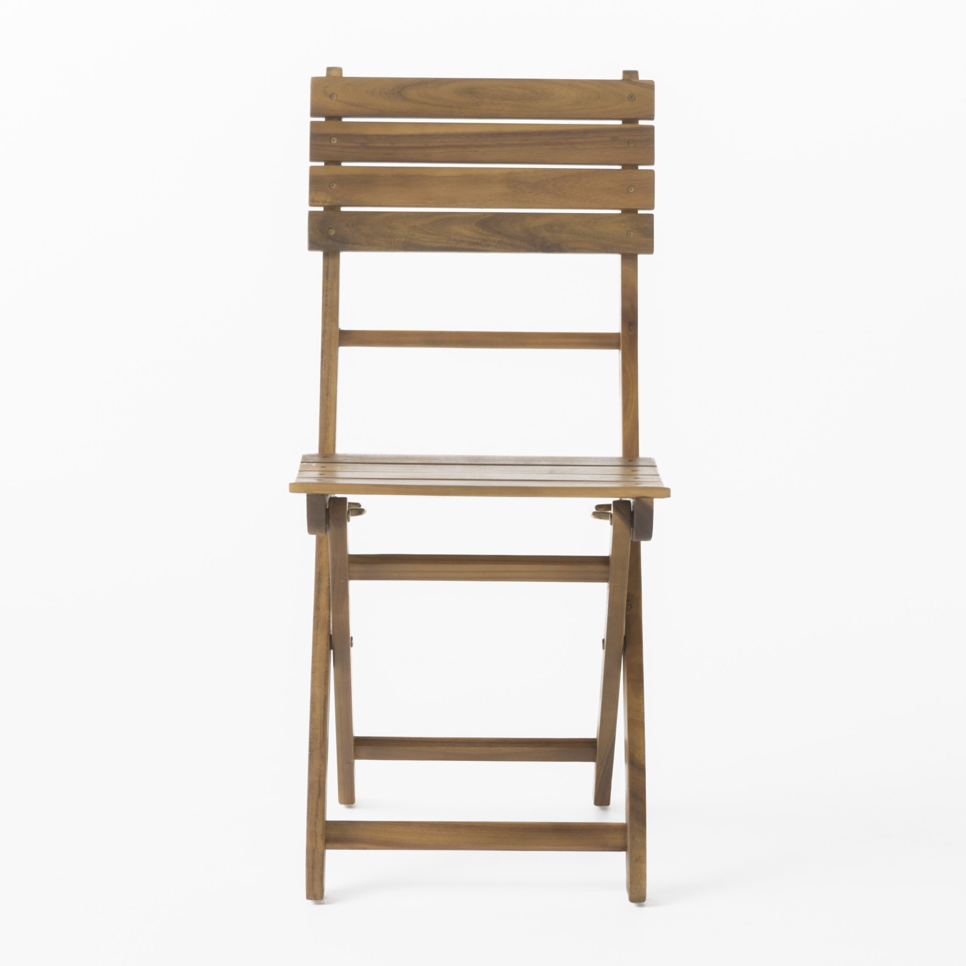 Outdoor 3 Piece Half Round Folding Bistro Set - Natural - Image 4