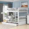 Full Over Full Bunk Bed With Ladders And 2 Storage Drawers - White - Image 10