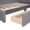 Twin Size Upholstered Daybed With 2 Storage Drawers, Sofa Bed Frame No Box Spring Needed - Gray - Image 7