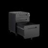3 Drawer Mobile File Cabinet Under Desk Office, Simple Style Versatile Storage Cabinet For Legal / Letter / A4 Files, 5 Wheel Design Anti-Tilting Cold Rolled Steel Waterproof Moisture-Proof - Black - Image 7