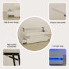 Contemporary Foldable Coffee Table With Drawers And LED White & Metal 3 Tier Design - White - Image 4