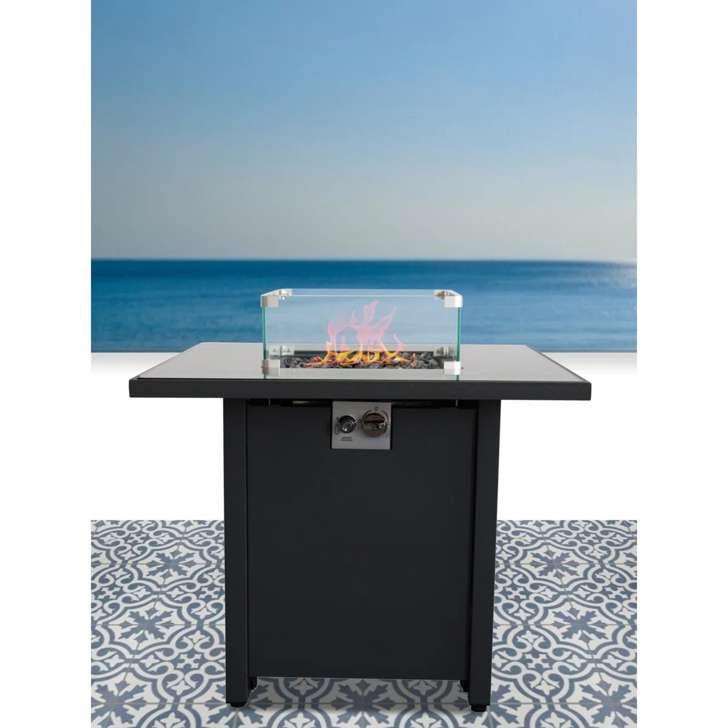 Powder Coated Fire Pit With Top - Black - Image 2