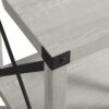 Rustic Industrial Metal X 2 Tier Side Table - Stone Gray - Image 4