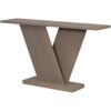 Console Table With V Shape Base / Natural Wood Veneer, Sculptural Entryway Accent - Taupe - Image 5