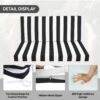 Outdoor Deep Seat Cushions For Patio Furniture, Waterproof Replacement Patio Chair Cushions (Set of 2), Double Seat /White Stripe - Black White - Image 13