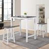 3 Pieces Counter Set Hanging Stool Easy To Clean For Small Space - Antique White / Sandstone - Image 2