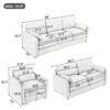 Cozy Upholstered Sofa Set Oversized Comfy Cloud Sofa Double Cushion Sofa Group Plush Cushion Sofa Couch For Living Room - Beige - Image 2