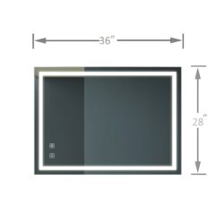 Briiiliant - Bathroom Vanity Mirror Anti Fog, Dimmable Rectangle Mirror With Front Lighting Smart Memory Function - Silver