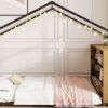 Full Size Bed House Frame With Shelves And Lights - Black - Image 19