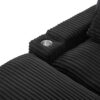 Convertible Loveseat Sofa With Storage, USB Ports, Cup Holders - Black - Image 13