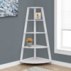 Corner Bookshelf, Bookcase, Etagere, 4 Tier, Office, Contemporary & Modern - White - Image 3