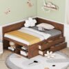 Full Size Daybed With Drawers And Shelves - Walnut - Image 14