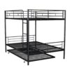 Full Over Full Metal Bunk Bed With Trundle - Black - Image 3