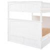 Full Over Full Bunk Bed With Twin Size Trundle, Guardrails - White - Image 12