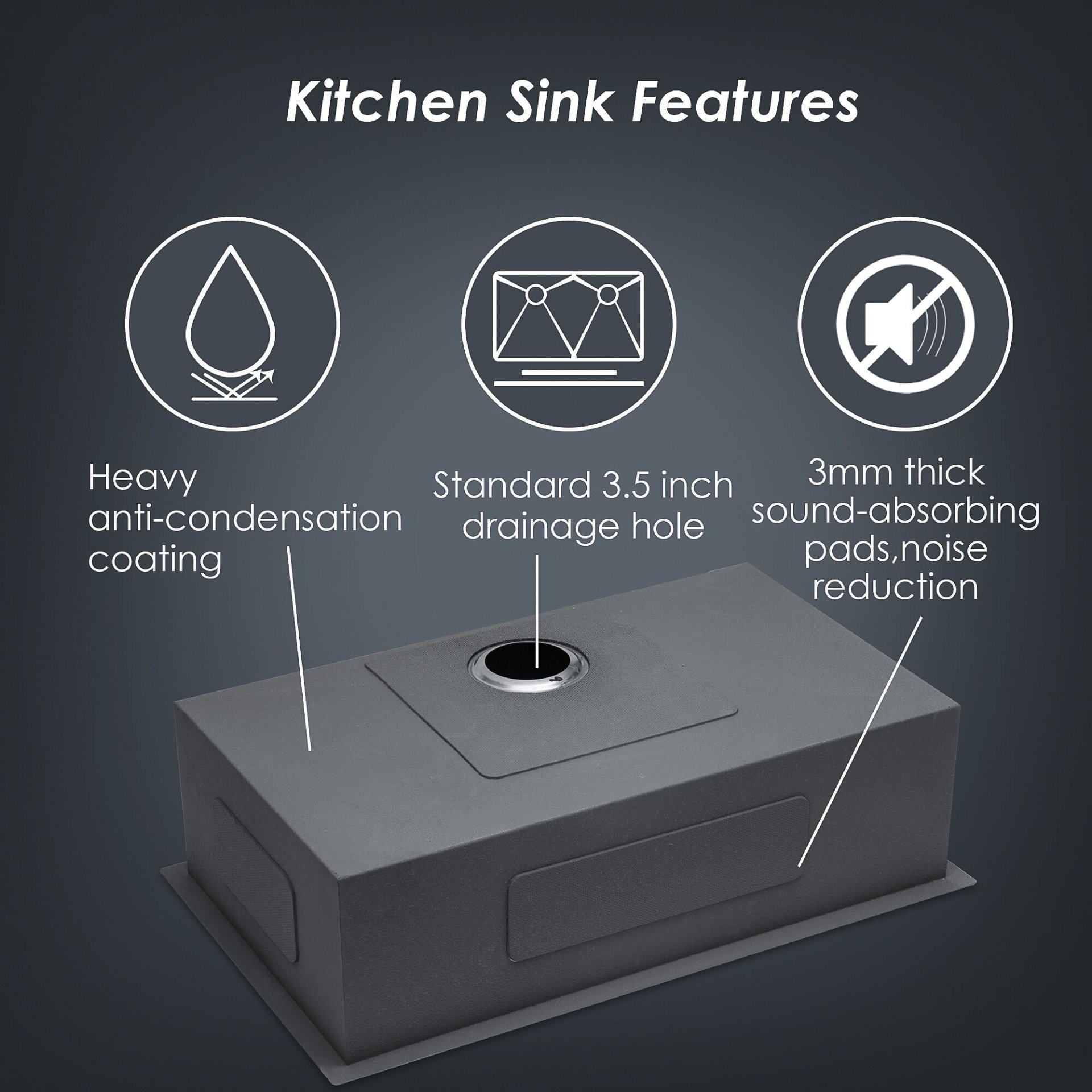 30" Undermount Kitchen Sink, 16 Gauge, 9" Deep Single Bowl - Brushed Nickel - Image 4