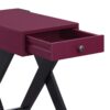 Fierce - Accent Table With Built In USB Port - Black / Burgundy - Image 7
