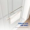 Frameless Shower Door, Double Sliding Shower Door, Clear Tempered Glass Shower Enclosure With Square Rail, Double Side Easy Clean Coat, Finished With Buffer - Brushed Nickel - Image 9