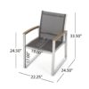 Poetic - Outdoor Dining Chair With Faux Wood Arms And Aluminum Frame (Set of 2) - Gray - Image 3