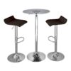 Spyra Ale - 3 Piece Contemporary Adjustable Bar With Light Up Set - Chrome / Clear / Brown - Image 2