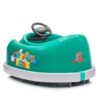 Bumper Car For Kids, 12V Dual Drive 1-6 Years Old Children's Electric Car With Pushrod Dinner Plate USB Bt Music Rocking Horse Mode Anti-Collision Bumper Ride On Car - Green - Image 15