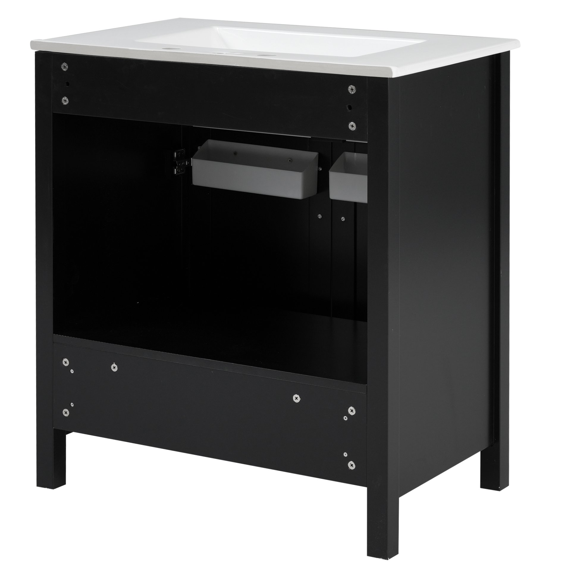 Bathroom Vanity With Sink And Ample Storage, Rectangular Undermount Sink - Black - Image 15