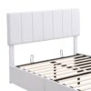 Full Size Upholstered Platform Bed With A Hydraulic Storage System - White - Image 6