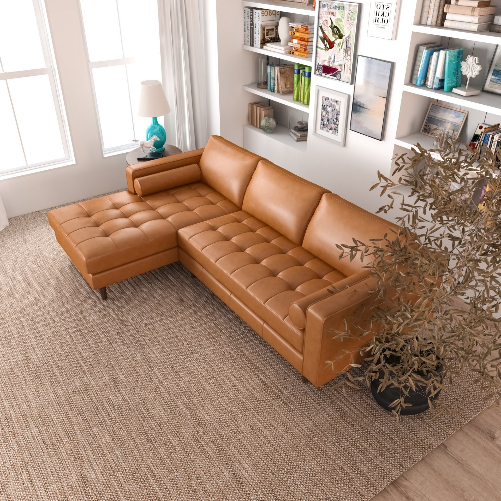 Anthony - Corner Sectional Sofa Left Facing - Orange - Image 9