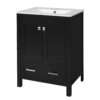 24" Bathroom Vanity With Integrated Undermount Sink, 2 Doors And 1 Drawer, Soft Close Hinges - Black - Image 13