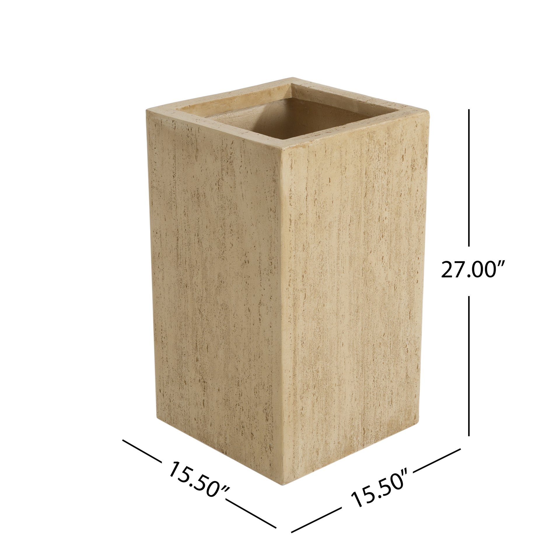 Handmade Planter Box, Travertine - Antique Brown - Image 3