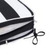 2 Piece Outdoor Chaise Lounge Chair Cushion Set, Polyester Replacement Pads - Black / White Stripe - Image 7