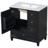 30" Bathroom Vanity With Sink, 1 Door With Shelf And 3 Drawers, Soft Close Door - Black - Image 16