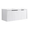 Contemporary Wall Mounted Bathroom Vanity With Resin Double Sink & Soft Close Doors - White - Image 10