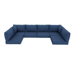 Outdoor Deep Seat Cushion Set For Patio Furniture, Polyester Replacement Pads - Navy Blue