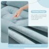 Modern Convertible Sectional L Shaped Reversible Couch Set With Free Pillows 4 Seat Suede Sleeper Sofa With Ottoman - Light Blue - Image 20