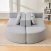 Boneless - Couch Modular Sectional Sofa With Deep Seating And Curved Design - Gray - Image 7