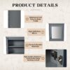 Wall Mounted Bathroom Storage Cabinet With Mirror, Medicine Cabinet With Height Adjustable Shelf, Over The Toilet Space Saver Cabinet - Gray - Image 6