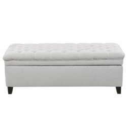 Juliana - Storage Ottoman Fabric - Light Gray