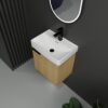 20" Wall Mounted Bathroom Vanity With Ceramic Sink And Storage Cabinet - Oak - Image 6