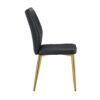 Medieval Modern Dining Chairs With Cushions And Metal Legs Material (Set of 4) - Black - Image 6