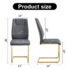 Modern Legged Upholstered Dining Chairs (Set of 4) Artificial For Kitchen And Office - Gray - Image 3