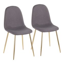 Pebble - Contemporary Chair (Set of 2) - Gold / Charcoal