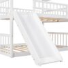 Full Over Full Over Full Triple Bed With Built-In Ladder And Slide, Triple Bunk Bed With Guardrails - White - Image 3