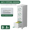 4 Drawer Metal Locking Vertical File Cabinet With Wheels Heavy Duty Lockable Storage For Home & Office - Brushed Nickel - Image 7