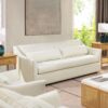Ada - Flared Arm Contemporary Sofa With Lumbar Pillows - Flax White - Image 7