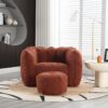 Soft Bean Bag Chair With High Resilient Foam (Chips) - Red / Brown - Image 17